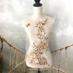 モチーフ お花 花モチーフ 特大 チュールモチーフ レオタード 装飾 手作り 装飾 バレエ レオタード ドレス ベージュ ブラウン 素材 材料 花柄 エレガント