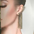 Yahoo! Yahoo!ショッピング(ヤフー ショッピング)ピアス ラインストーン タッセルピアス イヤーカフ 衣装 ロングピアス イヤリング アクセサリー デザインピアス ブライダル パーティー 舞台衣装 ステージ衣装