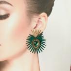 Yahoo! Yahoo!ショッピング(ヤフー ショッピング)ピアス ラインストーン ラインストーンピアス アクセサリー 社交ダンス ベリーダンス レディース ジュエリー グリーン系 ゴールド イヤリング