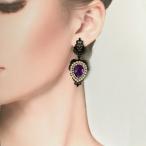 Yahoo! Yahoo!ショッピング(ヤフー ショッピング)ピアス ラインストーンピアス ブラック パープル イヤリング ラインストーンイヤリング アクセサリー ベリーダンス レディース ジュエリー