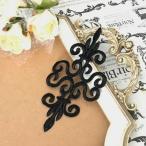 ブラック レオタード バトン モチーフ ワッペン アイロン用 貼り付け アップリケ ハンドメイド パーツ 衣装 レオタードモチーフ バレエ衣装