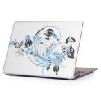 MacBook Air 13inch 2010?2017専用 デザインハードケース A1466 A1369 Apple マックブック エア カバー 透明  花　フラワー　水色　イラスト 007922
