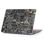 MacBook Air 13inch 2010?2017専用 デザインハードケース A1466 A1369 Apple マックブック エア カバー 透明  建物　車　黒　ブラック　イラスト 008010