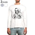 ロングTシャツメンズ長袖ホワイトグ...