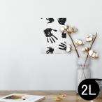 ポスター ウォールステッカー シール式 127×178mm 2L 写真 壁 インテリア おしゃれ wall sticker poster 手形　おばけ　白黒 015781
