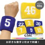 (フリーサイズ)背番号 ゼッケン 名入れ リストバンド 刺繍 カラーリストバンド スポーツ 数字 ナンバリング チーム プレゼント