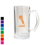 歌手・アナウンサー名入れビアマグ 名入れジョッキ  ビアグラス タンブラー ビアジョッキ ガラス  職業マイク　シンガー　芸能　司会　