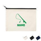 釣り3  名入れフラットポーチ ポーチ 名入れ ギフト 実用性 収納 お名前入り ポーチ 小物収納  フィッシング ルアー 海 川
