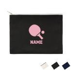 卓球2  名入れフラットポーチ ポーチ 名入れ ギフト 実用性 収納 お名前入り ポーチ 小物収納  テーブルテニス ラケット ボール