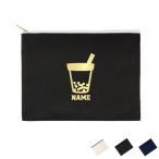 タピオカドリンク 名入れフラットポーチ ポーチ 名入れ ギフト  収納  小物入れ 雑貨入れ 文房具入れ   tapioca ジュース インスタ映え