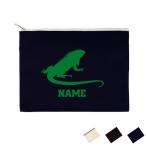 イグアナ 名入れフラットポーチ ポーチ 名入れ ギフト 実用性 収納 たくさん入る 小物入れ  文房具入れ   爬虫類