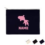 金魚 名入れフラットポーチ ポーチ 名入れ ギフト 実用性 収納 たくさん入る 小物入れ 文房具入れ 琉金 祭り 屋台 Goldfish