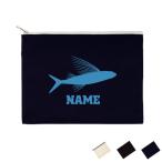トビウオ 名入れフラットポーチ ポーチ 名入れ ギフト 実用性 収納 たくさん入る 小物入れ  文房具入れ   飛魚 アゴ Flying fish