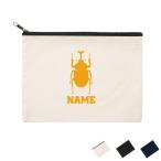 カブトムシ 名入れフラットポーチ ポーチ 名入れ ギフト 実用性 収納  昆虫