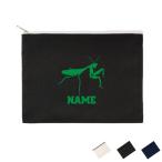 カマキリ 名入れフラットポーチ ポーチ 名入れ ギフト 実用性 収納  昆虫