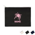 クモ 名入れフラットポーチ ポーチ 名入れ ギフト 実用性 収納  昆虫