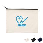 医療2 名入れフラットポーチ ポーチ 名入れ ギフト 実用性 収納 たくさん入る 職業 歯科 虫歯 予防 処置