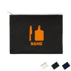 料理人 名入れフラットポーチ ポーチ 名入れ ギフト 実用性 収納 たくさん入る 職業 コック シェフ 調理 まな板 包丁