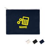 銀行3 名入れフラットポーチ ポーチ 名入れ ギフト 実用性 収納 たくさん入る 職業 バンク 電卓