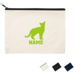 ロシアンブルー  名入れフラットポーチ ポーチ 名入れ ギフト  お名前入り クラッチバッグ 猫 ネコ ねこ キャット ペット