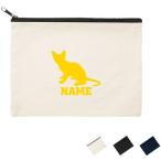 シンガプーラ 名入れフラットポーチ ポーチ 名入れ ギフト お名前入り クラッチバッグ 猫 ネコ ねこ キャット ペット