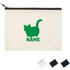 マンチカン 名入れフラットポーチ ポーチ 名入れ ギフト お名前入り クラッチバッグ 猫 ネコ ねこ キャット ペット