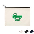 トラック2  名入れフラットポーチ ポーチ 名入れ ギフト 実用性 収納 たくさん入る  小物収納 クラッチバッグ 乗り物 車 はたらく 趣味