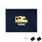 キャンピングカー1  名入れフラットポーチ ポーチ 名入れ ギフト 実用性 収納 たくさん入る  小物収納 クラッチバッグ 乗り物 車 はたらく 趣味