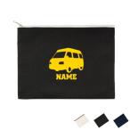 キャンピングカー2  名入れフラットポーチ ポーチ 名入れ ギフト 実用性 収納 たくさん入る  小物収納 クラッチバッグ 乗り物 車 はたらく 趣味