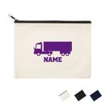 ロングトラック  名入れフラットポーチ ポーチ 名入れ ギフト 実用性 収納 たくさん入る  小物収納 クラッチバッグ 乗り物 車 はたらく 趣味