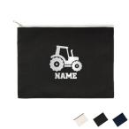 トラクター  名入れフラットポーチ ポーチ 名入れ ギフト 実用性 収納 たくさん入る  小物収納 クラッチバッグ 乗り物 車 はたらく 趣味