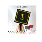 歌手・アナウンサー 名入れ手鏡 コンパクトミラー ハンドミラー スクエア シンプル 可愛い 鏡 角型 職業　 マイク　シンガー　芸能　司会　