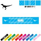 ヴェロキラプトル 名入れマフラータオル タオルマフラー タオマフ ストライプ ドット 水玉 柄タオル ポリエステル 恐竜 化石 肉食 草食 雑食 海 陸