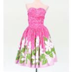 フラダンス ムームー フロントドレープミディ丈ドレス ピンク LLサイズ 1757piLL