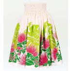 フラダンス パウスカート シングル73cm丈 ホワイト　2172