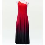 フラドレス [Mサイズ] グラデーション ワンショルダー レッド×ブラック J2347rdbkM