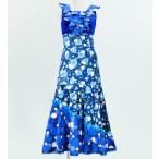  фламенко . изначальный оборка наклонный переключатель bell спальное место ×ko морщина One-piece голубой × голубой свободный размер 2443blblf