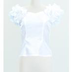  хула оборка рукав блуза [M] автомобиль n язык белый 2446whM