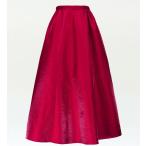フラダンス  ロングフレアスカート [L] シャンタン レッド 2447rdL