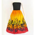  хула tube top платье midi длина tiare orange × красный M размер 2631orM