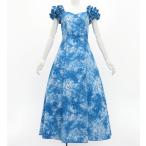  хула рукав оборка Hawaiian ткань платье голубой LL размер 3050blLL