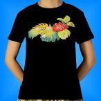  хула футболка [3L] гибискус черный 527-3lb