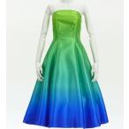 fla платье [S*M*L размер ] midi длина желтый зеленый × голубой J2709yegrbl