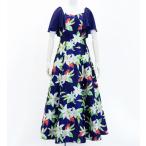 fla платье [S*M*L размер ] flair рукав длинный длина Lilly темно-синий J2874nv