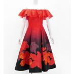 fla платье [S*M*L размер ] off плечо midi длина гибискус красный J2915rd