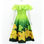 fla платье [S*M*L размер ] off плечо midi длина гибискус желтый зеленый J2915yegr