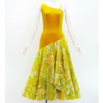 fla платье [S*M*L размер ] one плечо безрукавка длинный длина чай leaf лимон желтый J3088lm