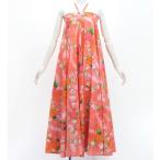 fla платье [S*M*L размер ] длинный длина ko морщина bare top платье гибискус salmon розовый J3202-1