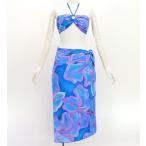  Short парео &2WAYbla верх комплект гибискус голубой × розовый J3259-13