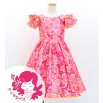 fla платье Kei ki[120*140] 3 уровень оборка рукав midi длина гибискус розовый × желтый Jp128piye